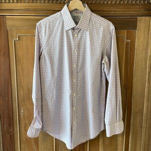 Charles Tyrwhitt Red & Blue Checkered Dress Shirt 15.5”/35” Extra Slim Non Iron